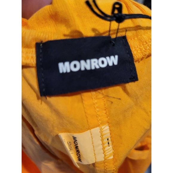 New Monrow Cargo Joggers Elastic Back And Drawstring Waist Orange Sz S - Picture 7 of 8